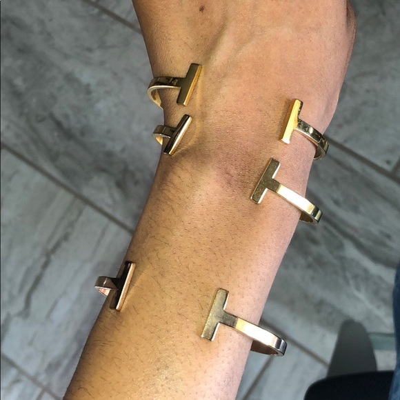 Rose Gold Stainless Steel Cuff Bangle Bracelets - Picture 3 of 7